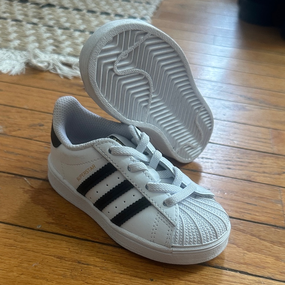 Adidas Kids Sneakers White with Black Stripes